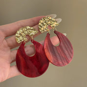 Sovict Bold Red Statement Earrings