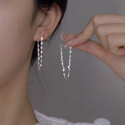 Sovict Black Tassel Drop Earrings