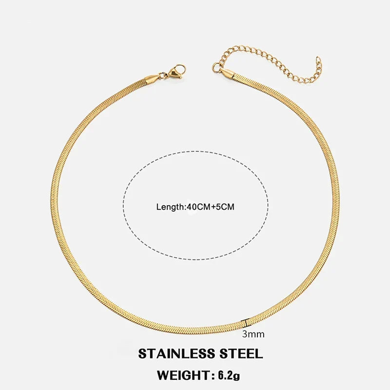 Sovict Flat Snake Chain Necklace