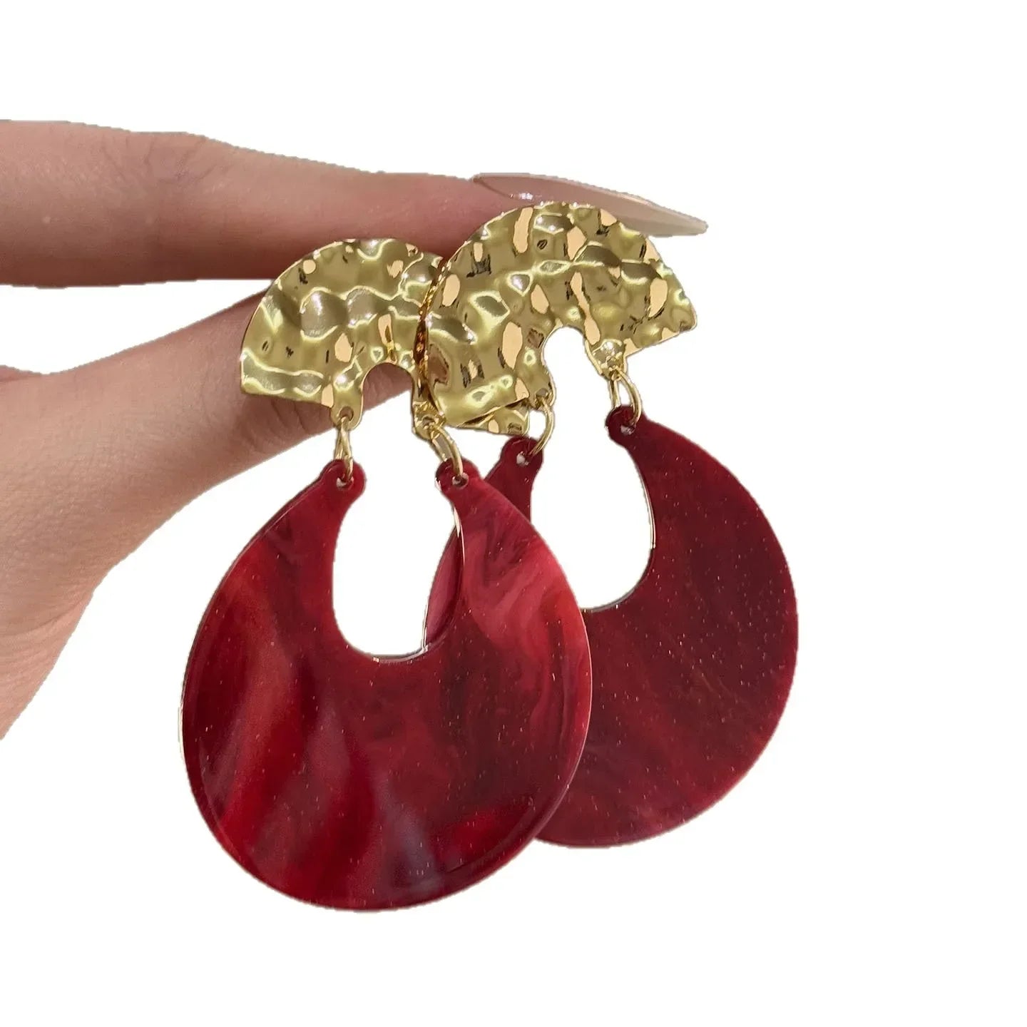 Sovict Bold Red Statement Earrings