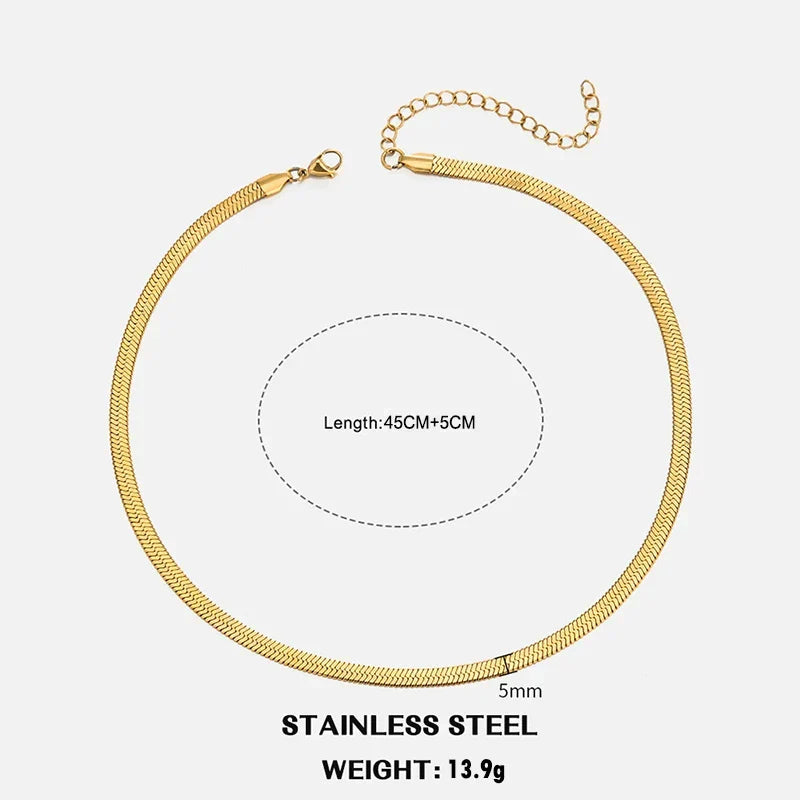Sovict Flat Snake Chain Necklace