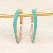 Sovict Emerald Enamel Drop Earrings