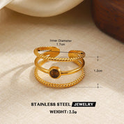 Sovict Tiger Eye Adjustable Ring