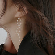 Sovict Black Tassel Drop Earrings