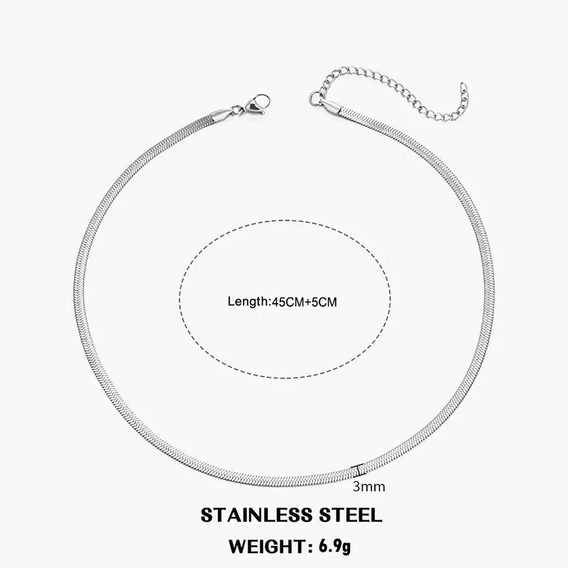 Sovict Flat Snake Chain Necklace