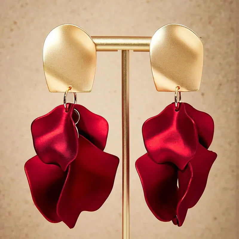 Sovict Petal Tassel Stud Earrings