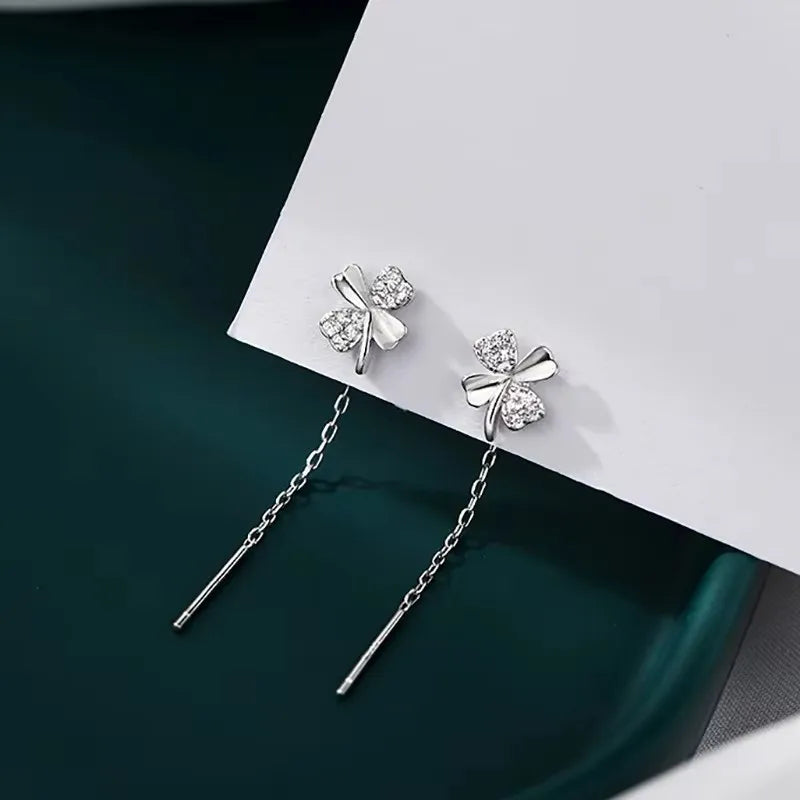 Sovict Black Tassel Drop Earrings