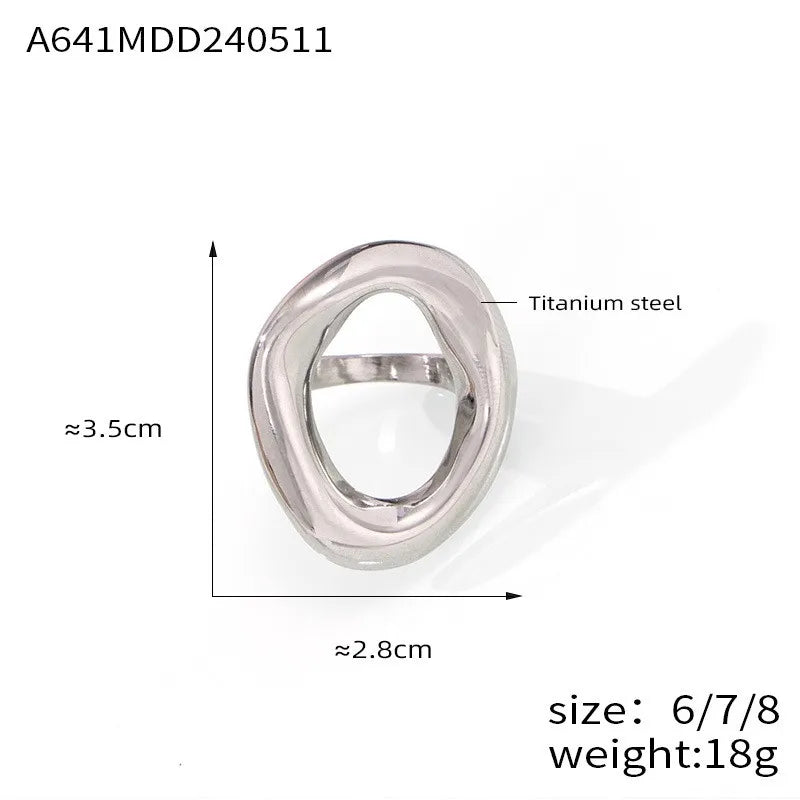 Sovict Oval Hollow Statement Ring