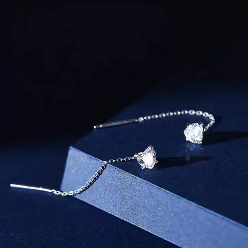 Sovict Black Tassel Drop Earrings