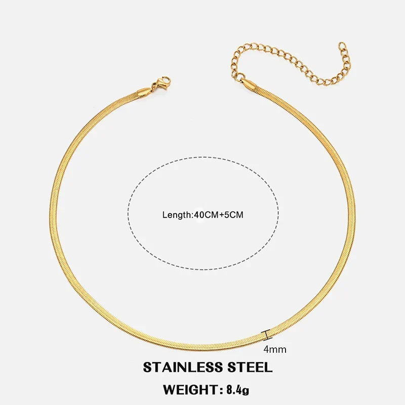 Sovict Flat Snake Chain Necklace
