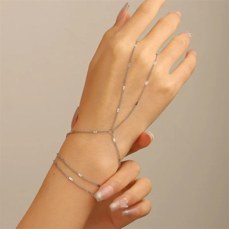 Sovict Hand Chain Ring Bracelet