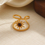 Sovict Tiger Eye Adjustable Ring