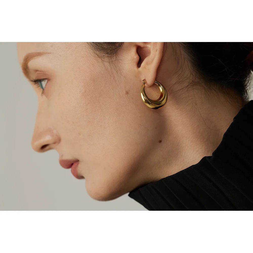 Sovict Textured Geo Hoop Earrings
