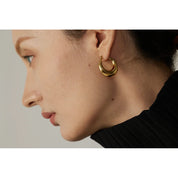 Sovict Textured Geo Hoop Earrings