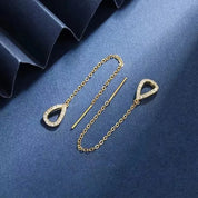 Sovict Black Tassel Drop Earrings