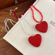 Sovict Red Crystal Heart Necklace