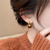 Sovict Amber Stripe Drop Earrings