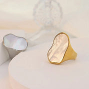 Sovict Gold Shell Statement Ring