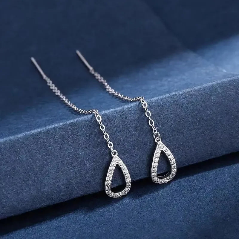 Sovict Black Tassel Drop Earrings