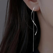 Sovict Black Tassel Drop Earrings
