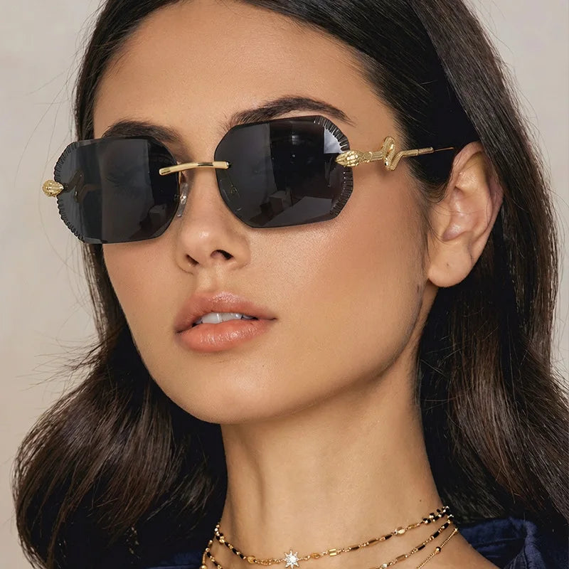 Zovict Serpent Rimless Sunglasses by Zovict