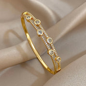 Sovict Double Rhinestone Bangle