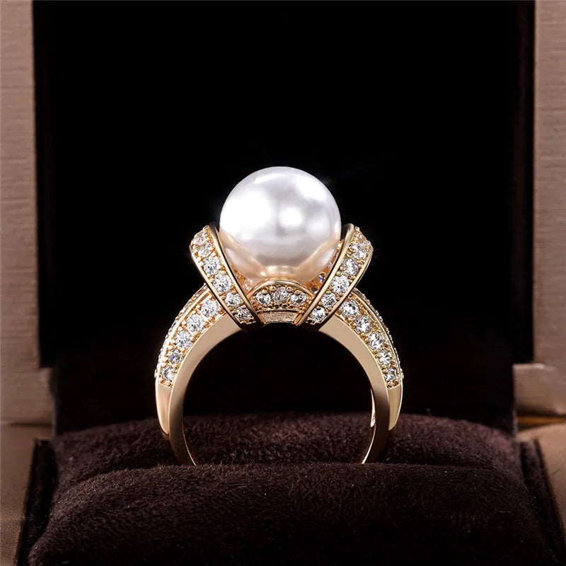 Sovict Pearl CZ Silver Ring