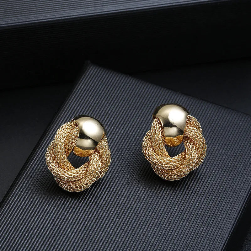 Sovict Twisted Circle Drop Earrings