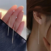 Sovict Black Tassel Drop Earrings