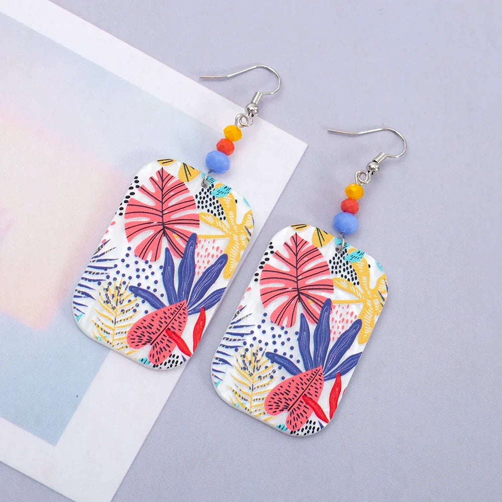 Sovict Black Floral Drop Earrings