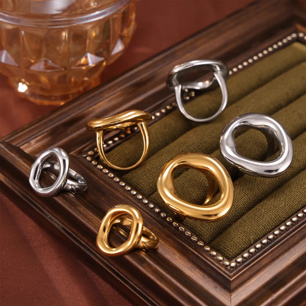 Sovict Oval Hollow Statement Ring