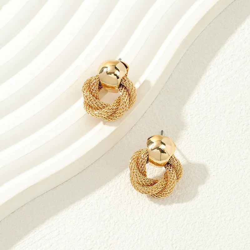 Sovict Twisted Circle Drop Earrings