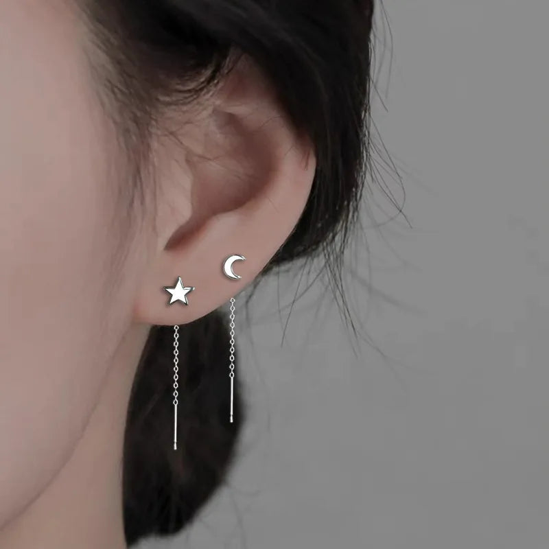 Sovict Black Tassel Drop Earrings