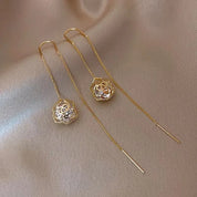Sovict Black Tassel Drop Earrings
