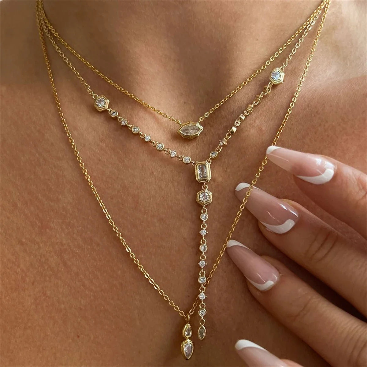 Sovict Zircon Orbit Pendant Necklace