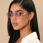 Zovict Serpent Rimless Sunglasses by Zovict