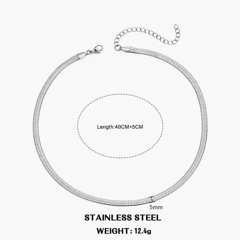 Sovict Flat Snake Chain Necklace