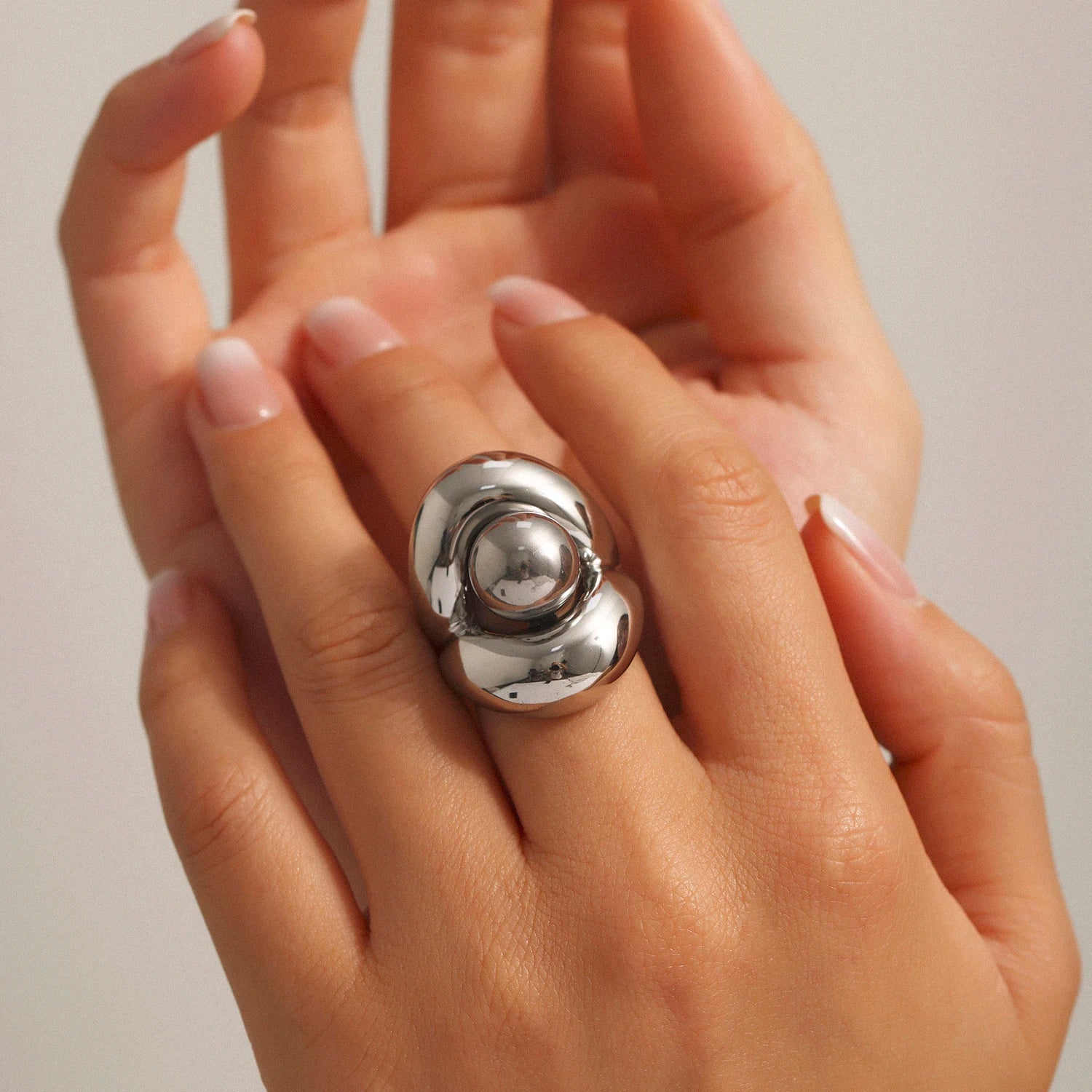 Sovict Hollow Gold Sphere Ring