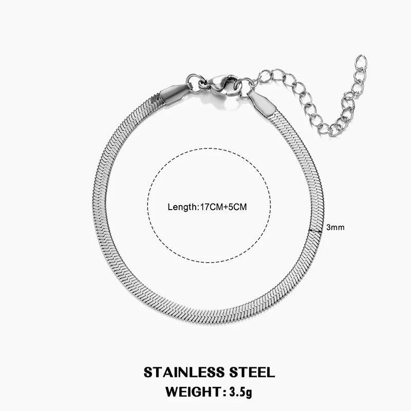 Sovict Flat Snake Chain Necklace
