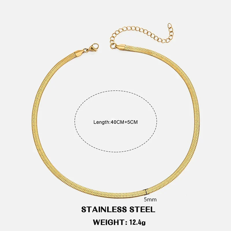 Sovict Flat Snake Chain Necklace