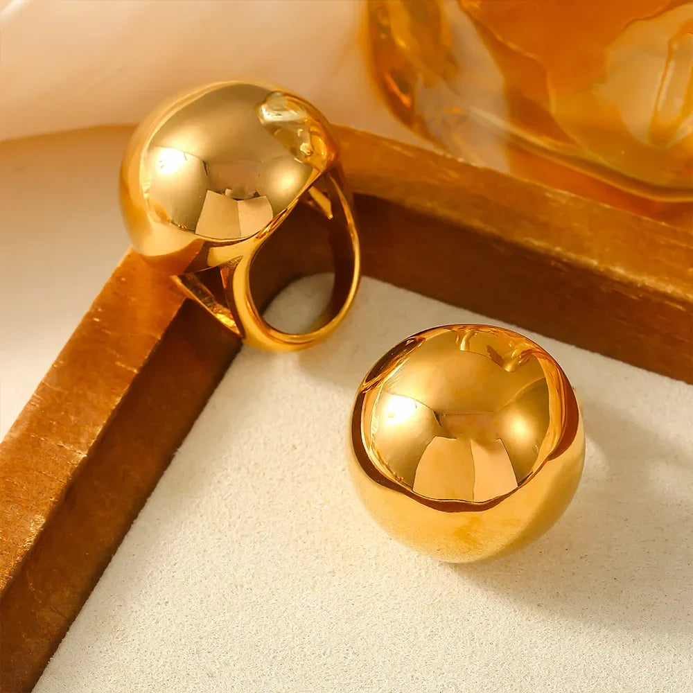 Sovict Gold Sphere Chunky Ring