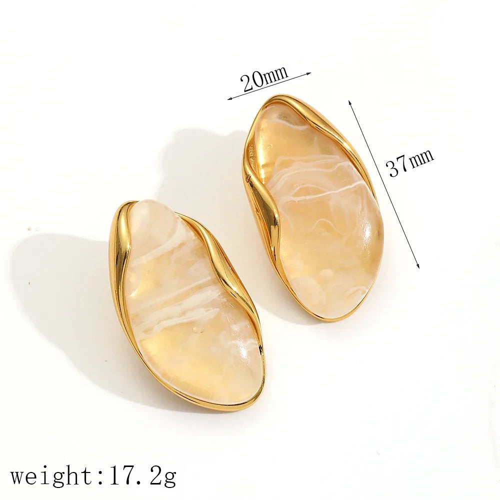 Sovict Brown Resin Geo Earrings