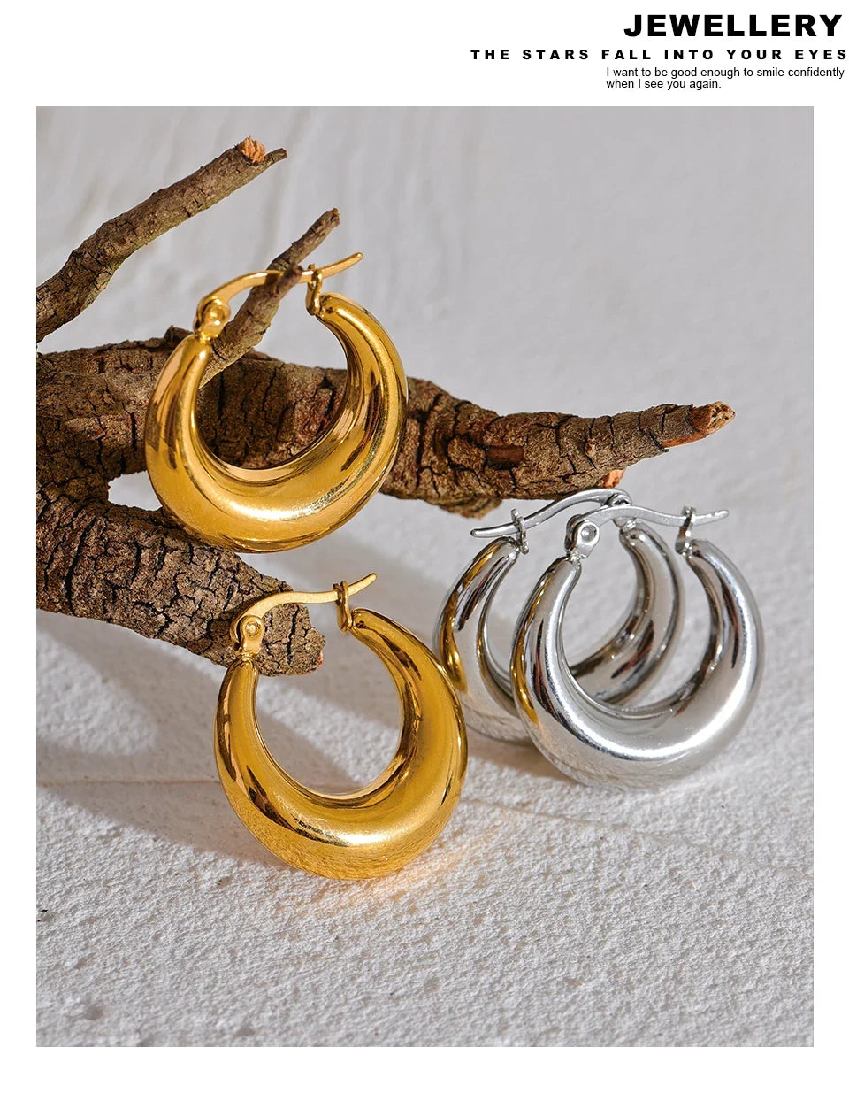 Sovict Textured Geo Hoop Earrings