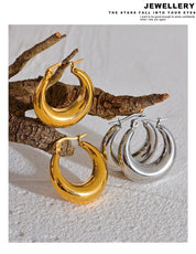 Sovict Textured Geo Hoop Earrings