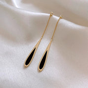 Sovict Black Tassel Drop Earrings