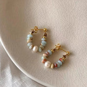 Vacation style Design Natural Stone Beaded Pearl Pendant Earrings for Women and Girls 2024 Fashion Jewelry Unusual Accessories