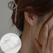 Sovict Black Tassel Drop Earrings