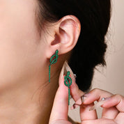 Sovict Green Serpent Silver Studs