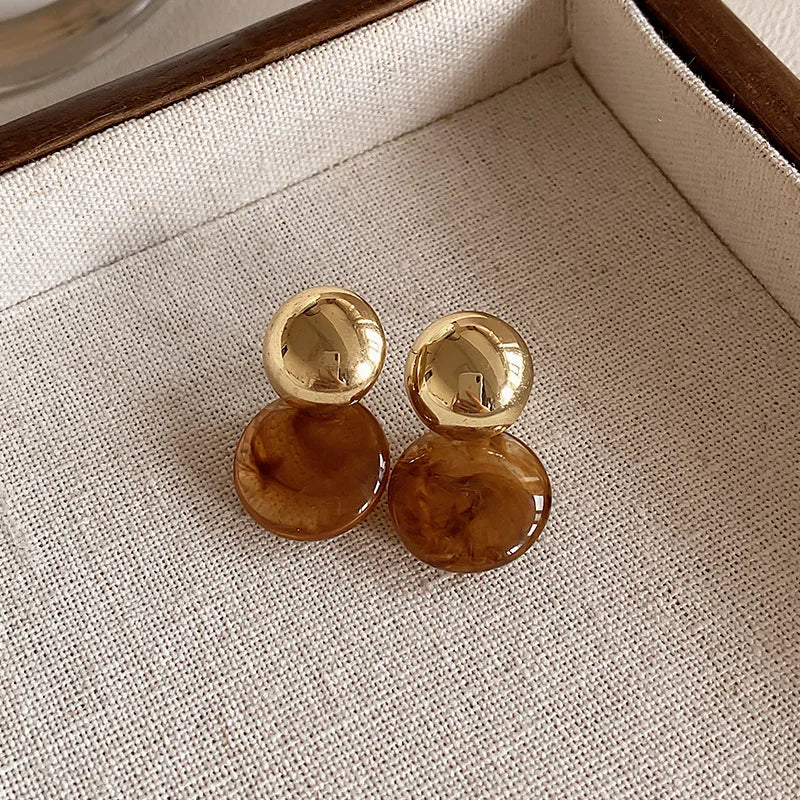 Sovict Amber Stripe Drop Earrings