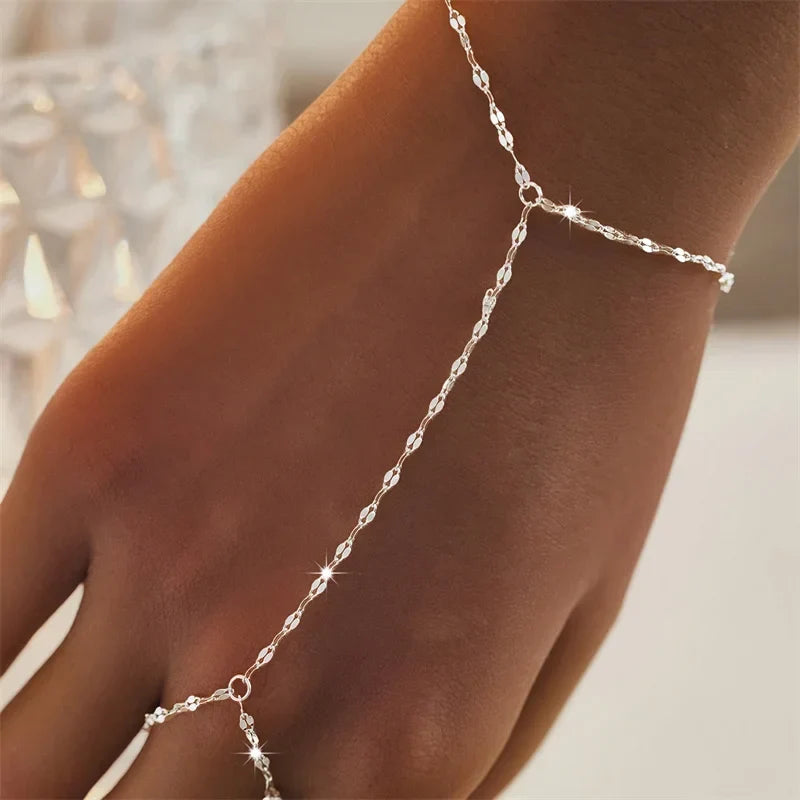 Sovict Hand Chain Ring Bracelet